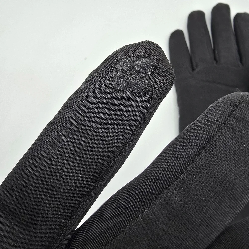 Vintage Black Soft Leather Woman's Gloves One Size
